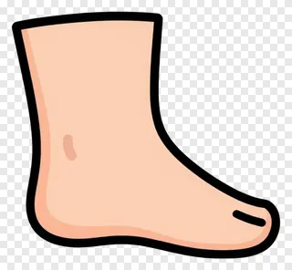 A cartoon foot with a thick black outline.