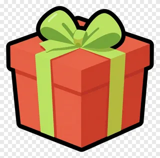 Red gift box with green bow.