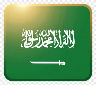Saudi Arabia flag styled as a glossy button.