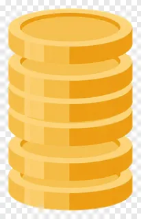 Stack of five gold coins.