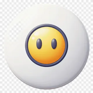 A white button with a yellow smiley face.
