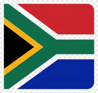 South African flag isolated on white background.