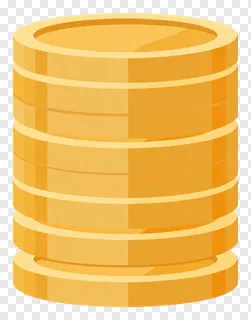Stack of gold coins in flat icon style.