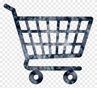 Shopping cart icon with textured blue-gray finish.