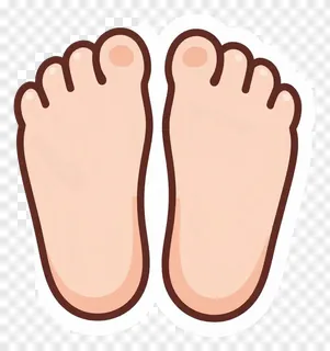 A pair of cartoon bare feet with thick outlines.