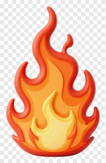 A stylized flame with orange and yellow colors.