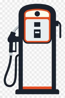 Illustration of a vintage gasoline pump nozzle detail.