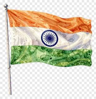 Indian tricolor flag in watercolor style.