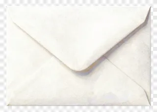 A white envelope with a textured surface.