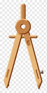 Open wooden drafting compass tool