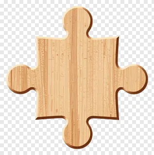 A single wooden puzzle piece with a natural wood grain.