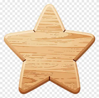 A wooden star puzzle piece with natural wood grain.