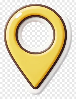 Yellow location pin icon with white and brown accents.