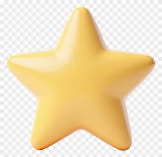 A yellow star-shaped object with rounded edges.