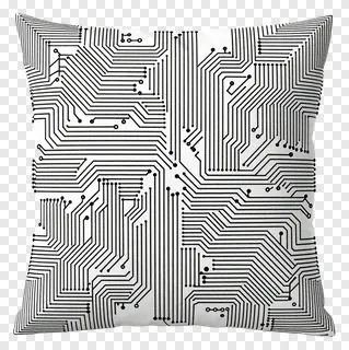 Abstract black circuit pattern on white background.
