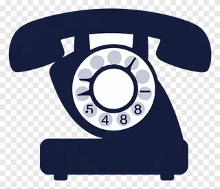 A classic rotary telephone with a dial.