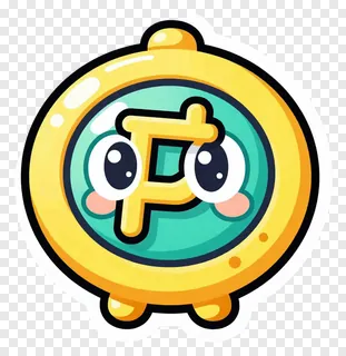 A smiling cartoon coin with a 'P' symbol.