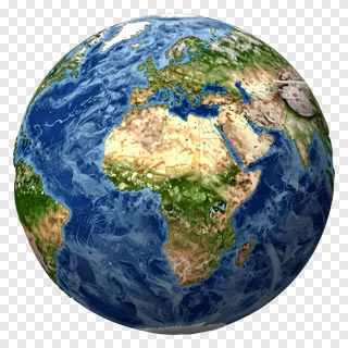 3D-rendered planet Earth highlighting landmasses and water bodies.