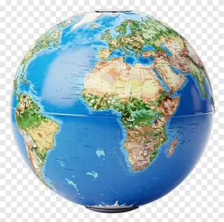A globe with visible continents and data lines.