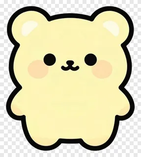 A glowing yellow bear with a cute, minimalist design.