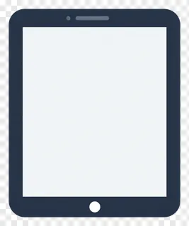 A modern tablet device with a blank screen.