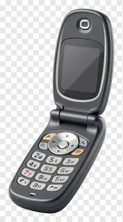 An open flip phone with a numeric keypad.