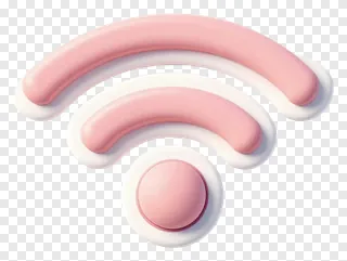 A pastel-colored 3D Wi-Fi signal icon.