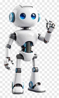 A robot teacher holding a chalk.