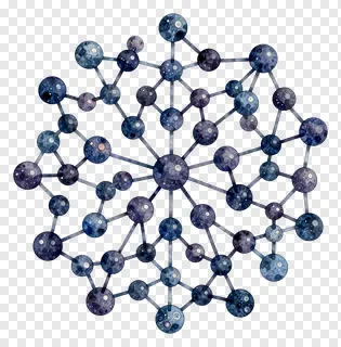Abstract network of connected blue dots.