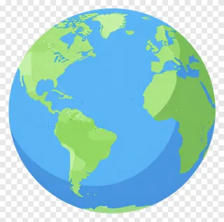 A digital globe with green continents and blue oceans.