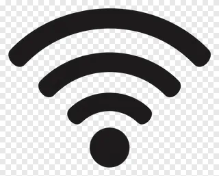 Black wifi symbol icon for wireless technology.