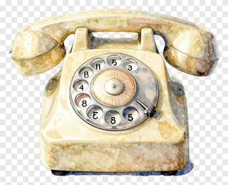 Cream vintage telephone with rotary dial.