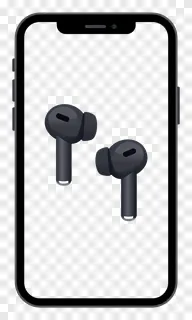 Smartphone showing wireless earbuds on screen