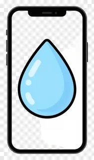 Smartphone with a water droplet displayed on its screen.