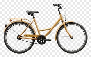 Side-view of a bamboo-framed bicycle with front and rear fenders.