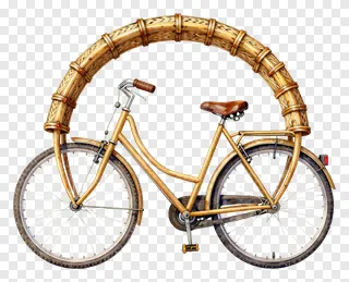 Vintage bicycle with decorative bamboo fender.