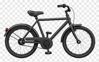 Black bicycle with matte finish and fenders.