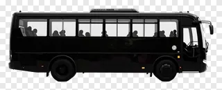 Black bus vehicle silhouette on white.