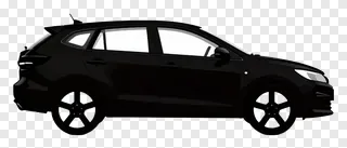 Silhouette of a modern black car viewed from the side.