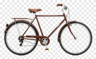 Brown classic bicycle with leather seat and fenders.