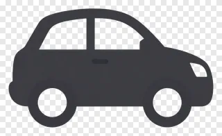 Dark gray car icon with simplified design.