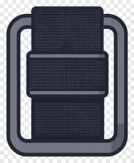 Fabric seatbelt buckle with textured surface.