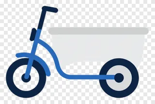 Stylized frost-themed cargo tricycle illustration