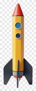 A rocket ship designed to look like a giant pencil.