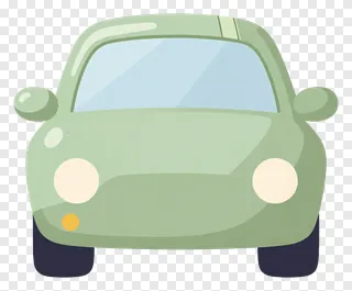 Green ceramic car figurine with round headlights.