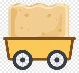 Cartoon wagon with handcrafted soap inside.
