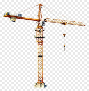 An orange construction crane arm with a hook.
