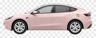 Side view of a pink car on a white background.