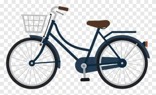 Vintage-style bicycle equipped with a front basket.