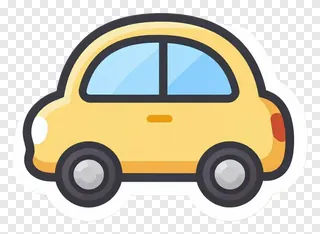 Yellow cartoon car icon emoji